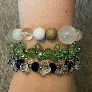 3 beaded bracelets bundle